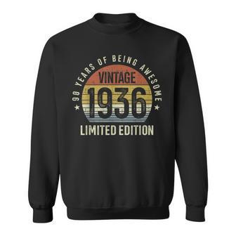 90Th Birthday Vintage 1936 Limited Edition 90 Years Old Sweatshirt | Mazezy