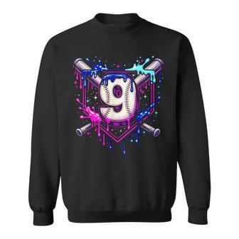 9Th Birthday Baseball 9 Year Old Ice Cream Drip Baseball Sweatshirt | Mazezy
