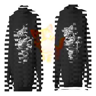 Adorable Orange Tabby Kitten Cute Cat Sweatshirt - Monsterry