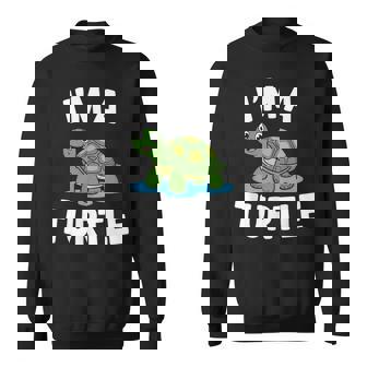 Adorable Tortuga De Dibujos Animados Con Cita Divertida Camisa de entrenamiento - Regaloses