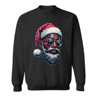 African American Christmas Pajama Xmas Afro Santa Claus Pj Sweatshirt | Mazezy