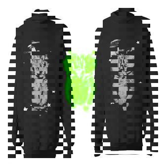 Alien Cat Meme Ufo Vintage Graphic Y2k Silly Cat Sweatshirt | Mazezy