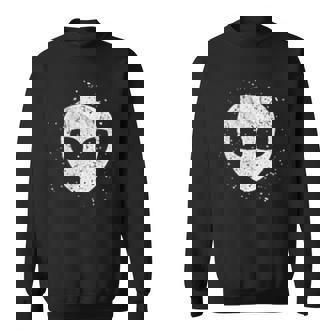 Alien Head Believe In UFO Aliens And Space Fan Left Chest Tank Top Sweatshirt Unisex | Mazezy