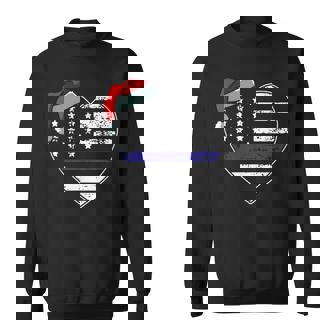 American Flag Blue Line Police Christmas Pajama Cop Officer Sweatshirt | Seseable CA