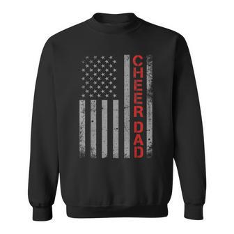 American Flag Cheer Dad Vintage Patriotic Father Cheerleader Sweatshirt - Thegiftio