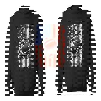 American Flag Football Patriotic USA Sports Sweatshirt Unisex | Mazezy