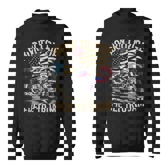 American Flag Motorcycle Usa Flag Biker Retro Sweatshirt - Monsterry