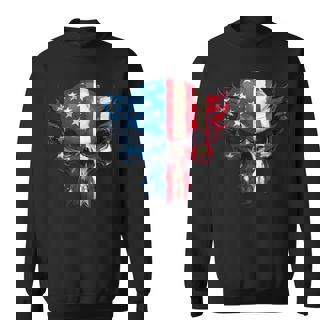 American Flag Skull Tank Top Sweatshirt Unisex | Mazezy