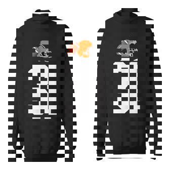 American Football Helmet Style Vintage Number 31 Sweatshirt Unisex | Mazezy