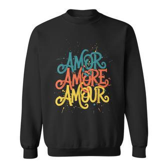 Amor Amore Amour Coloré Rétro Sweater e - Cadeauxyz