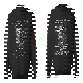 Animal Christmas Grumpy Black Cat Cats Xmas Chaos Sweatshirt - Thegiftio