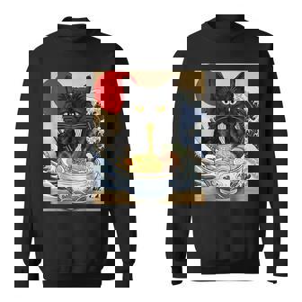 Anime Cat Ramen Japanese Cat Sweatshirt Unisex | Mazezy