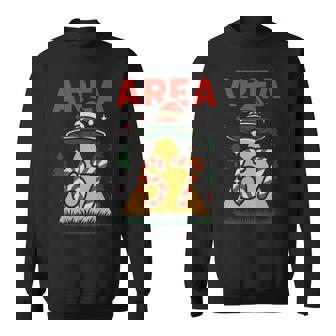 Area 67 Meme Christmas UFO Candy Cane Gen Alpha Xmas Holiday Sweatshirt Unisex | Mazezy