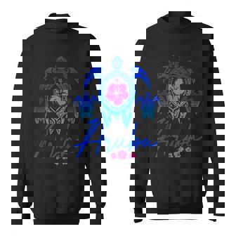 Aruba Sea Turtle Hibiscus Beach Vacation Caribbean Tank Top Sweatshirt Unisex | Mazezy