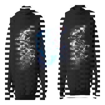 Astronaut Soccer Ball Sport Lover Outer Space Science Galaxy Sweatshirt Unisex | Mazezy