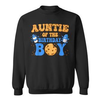 Auntie Of The Birthday Boy Milk And Cookies Lover Sweatshirt - Thegiftio