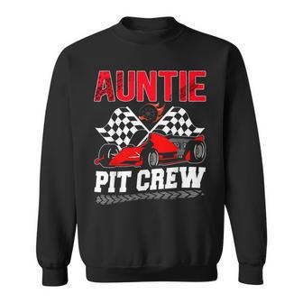 Auntie Pit Crew Racing Family Race Car Birthday Boy Sweatshirt - Thegiftio