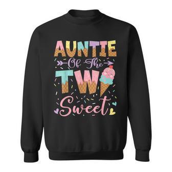 Auntie Of The Two Sweet 2Nd Birthday Summer Ice Cream Sweatshirt - Thegiftio