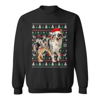 Australian Shepherd Dog Christmas Ugly Sweater Santa Xmas Sweatshirt - Thegiftio UK