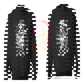 Australian Shepherd Santa Christmas Tree Lights Xmas Aussie Sweatshirt | Mazezy