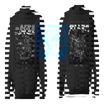 Autism Cool Skeleton Skull Guns 80s 90s Retro Sweatshirt Unisex | Mazezy