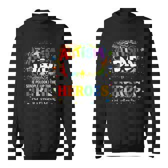 Autism Dad Puzzles Proud Son Hero Autism Awareness Sweatshirt | Seseable UK