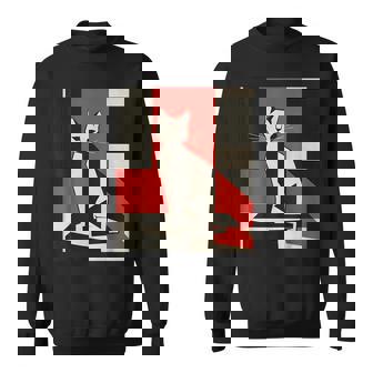 Avant Cat Painting Garde Art For Cat Lover Cat Mom Cat Dad Sweatshirt Unisex | Mazezy