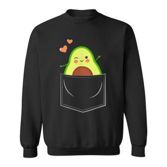 Avocado In Brusttasche -Eganer Humoregetarier Avocado Sweatshirt - Geschenkecke