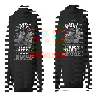 Back To School Teacher Farming Tractor 100th Day Farmer Kids Sweatshirt Unisex | Mazezy