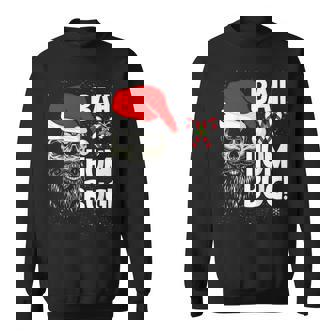 Bah Humbug Skull Hat Santa's Favorite Candy Christmas Pajama Sweatshirt | Mazezy