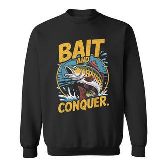 Bait And Conquer Fishing Lover Fisherman Angler Angling Sweatshirt Unisex | Mazezy