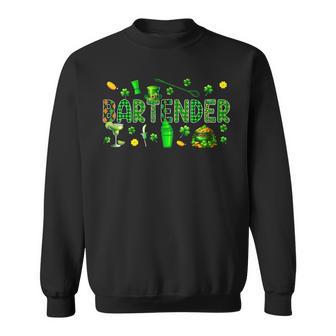 Bartender Tools St Patrick's Day Shamrocks Job Team Sweatshirt - Thegiftio UK