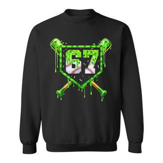 Baseball Ice Cream Drip Shamrocks 6 7 Meme St Patrick's Day Sweatshirt - Thegiftio UK