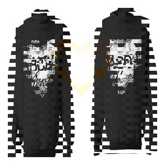 Baseball Nanny Leopard Heart Baseball Lover Sweatshirt Unisex | Mazezy