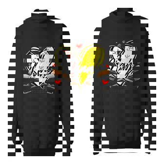 Baseball Softball Heart Ball Nanny Player Sweatshirt Unisex | Mazezy