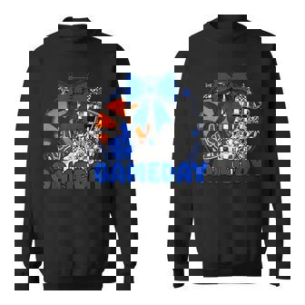 Basketball Game Day Go Cheer Team Blue Coquette Cheerleader Sweatshirt Unisex | Mazezy