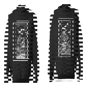 The Bass Player Bassist Guitarist Guitar Tarot Card Skeleton Sweatshirt Unisex | Mazezy