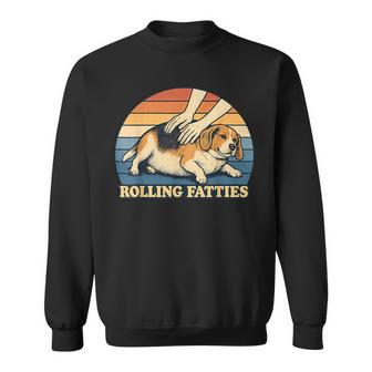 Beagle Rolling Fatties 駄洒落ジョーク 犬好き スウェットシャツ - Kawaiitshirt