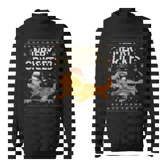 Bearded Dragon Ugly Christmas Tee Merry Crickets Sweatshirt Unisex | Mazezy