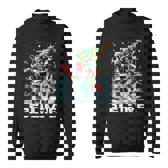 Believe Alien And Bigfoot Christmas Tank Top Sweatshirt Unisex | Mazezy