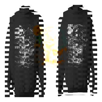 Bernese Mountain Dog Howling Moon Vintage 90S Dog Meme Sweatshirt - Thegiftio