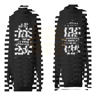 The Best Dads Get Promoted To Papa Fathers Day Grandpa Sweatshirt | Seseable FR