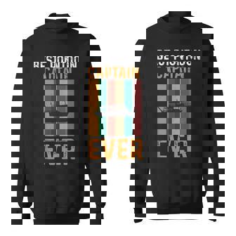 Best Pontoon Captain Ever Retro Boating Lover Fisher Tank Top Sweatshirt Unisex | Mazezy