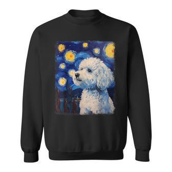 Bichon Frise Dog Starry Night Painting Sweatshirt - Thegiftio UK