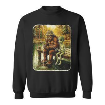 Bigfoot Alien Fishing Ufo Sasquatch Lovers Camping Sweatshirt - Thegiftio UK