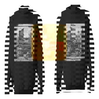 Bigfoot Driving Tractor Sasquatch Farmer Farming Sweatshirt Unisex | Mazezy