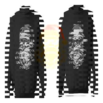 Bigfoot Face Sunglasses Santa Christmas Xmas Sasquatch Sweatshirt - Thegiftio