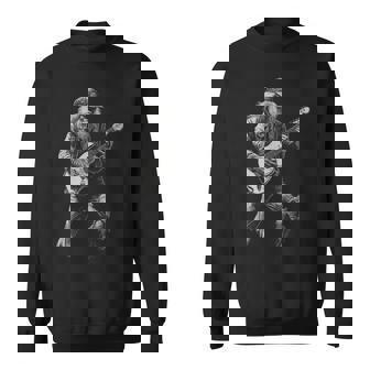 Bigfoot Playing Electric Guitar Rock On Sasquatch Sweatshirt | Mazezy