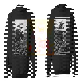 Bigfoot Riding Tractor Farm Country Humor Dad Sweatshirt Unisex | Mazezy