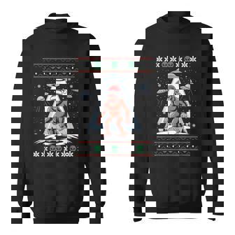 Bigfoot Santa UFO Alien Ugly Christmas Sweater Sweatshirt Unisex | Mazezy